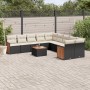 Set de sofás de jardín 11 pzas y cojines ratán sintético negro by , Garden sets - Ref: Foro24-3228037, Price: 596,94 €, Disco...
