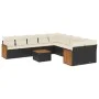 Gartensofagarnitur 11-teilig mit schwarzen Kissen aus synthetischem Rattan von , Gartensets - Ref: Foro24-3228037, Preis: 639...