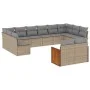 Set de sofás de jardín y cojines 12 pzas ratán sintético beige by , Garden sets - Ref: Foro24-3228124, Price: 732,16 €, Disco...