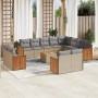 Set sofás de jardín con cojines 13 pzas ratán sintético beige by , Garden sets - Ref: Foro24-3228201, Price: 831,38 €, Discou...
