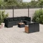 Set de sofás de jardín 10 pzas cojines ratán sintético negro by , Garden sets - Ref: Foro24-3227973, Price: 614,35 €, Discoun...