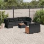 Set de sofás de jardín 10 pzas cojines ratán sintético negro by , Garden sets - Ref: Foro24-3227973, Price: 604,52 €, Discoun...