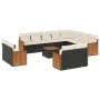 Set de sofás de jardín y cojines 13 pzas ratán sintético negro de , Conjuntos de jardín - Ref: Foro24-3228198, Precio: 830,82...