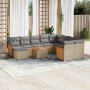 Set de sofás de jardín 11pzas con cojines ratán sintético beige by , Garden sets - Ref: Foro24-3228243, Price: 614,52 €, Disc...
