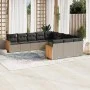 Set de sofás de jardín 11 pzas y cojines ratán sintético gris by , Garden sets - Ref: Foro24-3228111, Price: 651,92 €, Discou...