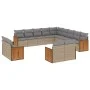 Set sofás de jardín con cojines 13 pzas ratán sintético beige by , Garden sets - Ref: Foro24-3228208, Price: 936,52 €, Discou...