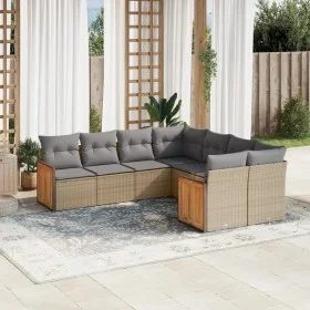 Juego de sofás de jardín con cojines beige 8 pzas ratán PE by , Garden sets - Ref: Foro24-3228236, Price: 513,57 €, Discount: %