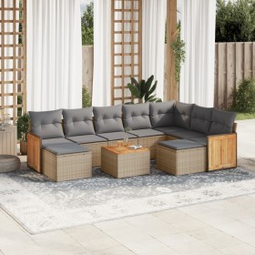Juego de sofás jardín con cojines beige 10 pzas ratán sintético by , Garden sets - Ref: Foro24-3228229, Price: 542,41 €, Disc...