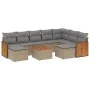 Gartensofa-Set mit 10-teiligen beigen Kissen aus synthetischem Rattan. von , Gartensets - Ref: Foro24-3228229, Preis: 589,60 ...