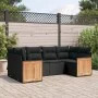 Set de sofás de jardín 6 piezas y cojines ratán sintético negro by , Garden sets - Ref: Foro24-3227938, Price: 404,68 €, Disc...