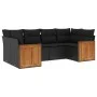 Set de sofás de jardín 6 piezas y cojines ratán sintético negro by , Garden sets - Ref: Foro24-3227938, Price: 404,68 €, Disc...