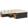 Set de sofás de jardín 11 pzas y cojines ratán sintético negro by , Garden sets - Ref: Foro24-3228023, Price: 639,35 €, Disco...