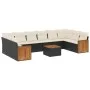Gartensofagarnitur 11-teilig mit schwarzen Kissen aus synthetischem Rattan von , Gartensets - Ref: Foro24-3228009, Preis: 639...