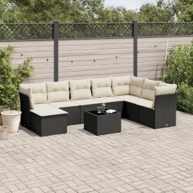 Set de sofás de jardín 8 piezas y cojines ratán sintético negro by , Garden sets - Ref: Foro24-3218056, Price: 505,61 €, Disc...