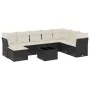 Set de sofás de jardín 8 piezas y cojines ratán sintético negro by , Garden sets - Ref: Foro24-3218056, Price: 504,91 €, Disc...