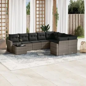 Set de sofás de jardín 10 pzas con cojines ratán sintético gris by , Garden sets - Ref: Foro24-3219450, Price: 587,06 €, Disc...