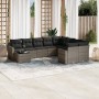 Set de sofás de jardín 10 pzas con cojines ratán sintético gris by , Garden sets - Ref: Foro24-3219450, Price: 577,40 €, Disc...