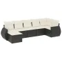 Garten-Essgruppe 7-teilig mit schwarzen Polstern aus synthetischem Rattan von , Modulare Sofas für den Außenbereich - Ref: Fo...