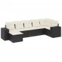 Set de comedor de jardín 7 pzas y cojines ratán sintético negro de , Conjuntos de jardín - Ref: Foro24-3222875, Precio: 436,1...