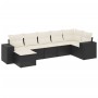 Set de comedor de jardín 7 pzas y cojines ratán sintético negro by , Garden sets - Ref: Foro24-3222875, Price: 392,60 €, Disc...