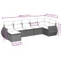 Set de comedor de jardín 7 pzas y cojines ratán sintético negro by , Modular outdoor sofas - Ref: Foro24-3221675, Price: 396,...