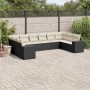 Gartensofa-Set, 10-teilig, mit schwarzen Kissen und synthetischem Rattan. von , Gartensets - Ref: Foro24-3223065, Preis: 565,...
