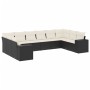 Gartensofa-Set, 10-teilig, mit schwarzen Kissen und synthetischem Rattan. von , Gartensets - Ref: Foro24-3223065, Preis: 565,...
