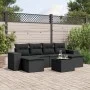 Garten-Essgruppe 7-teilig mit schwarzen Polstern aus synthetischem Rattan von , Gartensets - Ref: Foro24-3222924, Preis: 462,...
