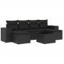 Set de comedor de jardín 7 pzas y cojines ratán sintético negro by , Garden sets - Ref: Foro24-3222924, Price: 421,00 €, Disc...