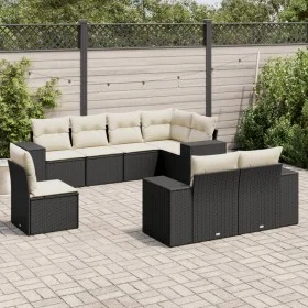 Set de sofás de jardín 8 piezas y cojines ratán sintético negro by , Garden sets - Ref: Foro24-3222835, Price: 558,42 €, Disc...