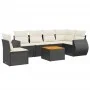 Set de comedor de jardín 7 pzas y cojines ratán sintético negro de , Conjuntos de jardín - Ref: Foro24-3225027, Precio: 432,4...