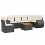 Set de comedor de jardín 7 pzas y cojines ratán sintético negro by , Garden sets - Ref: Foro24-3225027, Price: 403,01 €, Disc...