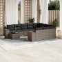 Gartensofagarnitur 11-teilig mit grauen Kissen aus synthetischem Rattan. von , Gartensets - Ref: Foro24-3223129, Preis: 657,0...