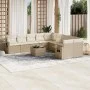 Set de sofás de jardín 11pzas con cojines ratán sintético beige by , Garden sets - Ref: Foro24-3220717, Price: 719,94 €, Disc...