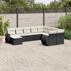 Set de sofás de jardín 10 pzas cojines ratán sintético negro by , Modular outdoor sofas - Ref: Foro24-3221855, Price: 612,48 ...