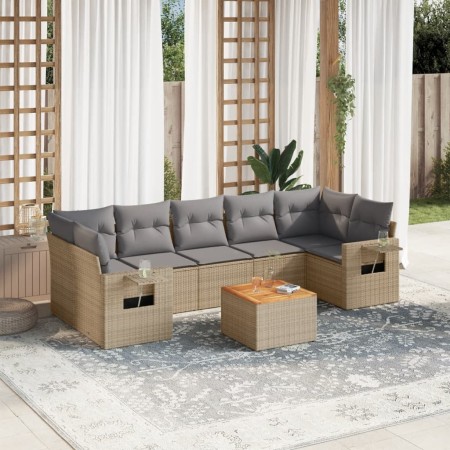 Juego de sofás de jardín con cojines beige 8 pzas ratán PE by , Modular outdoor sofas - Ref: Foro24-3224477, Price: 519,27 €,...