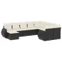 Set de sofás de jardín 10 pzas cojines ratán sintético negro by , Modular outdoor sofas - Ref: Foro24-3221855, Price: 612,48 ...