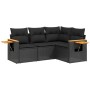 Juego de sofás jardín 4 pzas con cojines ratán sintético negro by , Garden sets - Ref: Foro24-3226769, Price: 302,95 €, Disco...