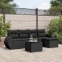 Set de sofás de jardín 6 piezas y cojines ratán sintético negro by , Garden sets - Ref: Foro24-3221294, Price: 383,58 €, Disc...