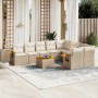 Gartensofa-Set mit 10-teiligen beigen Kissen aus synthetischem Rattan. von , Gartensets - Ref: Foro24-3227150, Preis: 673,51 ...