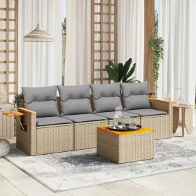Gartensofa-Set mit 5-teiligen Kissen aus synthetischem Rattan in Beige. von , Gartensets - Ref: Foro24-3226619, Preis: 308,83...