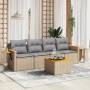 Juego de sofás jardín con cojines 5 pzas ratán sintético beige by , Garden sets - Ref: Foro24-3226619, Price: 303,37 €, Disco...