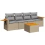 Gartensofa-Set mit 5-teiligen Kissen aus synthetischem Rattan in Beige. von , Gartensets - Ref: Foro24-3226619, Preis: 309,22...