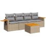 Juego de sofás jardín con cojines 5 pzas ratán sintético beige by , Garden sets - Ref: Foro24-3226619, Price: 303,37 €, Disco...