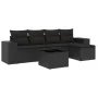 6-teiliges Gartensofa-Set und Kissen aus schwarzem Kunststoff-Rattan. von , Modulare Sofas für den Außenbereich - Ref: Foro24...