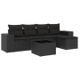 Set de sofás de jardín 6 piezas y cojines ratán sintético negro by , Modular outdoor sofas - Ref: Foro24-3222494, Price: 384,...