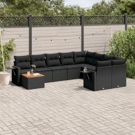 Set de sofás de jardín 10 pzas cojines ratán sintético negro by , Modular outdoor sofas - Ref: Foro24-3224725, Price: 634,49 ...