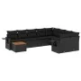 Set de sofás de jardín 10 pzas cojines ratán sintético negro by , Modular outdoor sofas - Ref: Foro24-3224725, Price: 634,49 ...