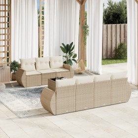 Juego de sofás de jardín con cojines beige 8 pzas ratán PE by , Garden sets - Ref: Foro24-3221127, Price: 598,45 €, Discount: %