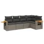 Gartensofa-Set mit 5-teiligen Kissen aus grauem synthetischem Rattan von , Gartensets - Ref: Foro24-3226788, Preis: 327,76 €,...